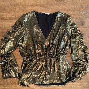 Zara Shimmering Gold Blouse